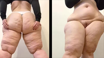 Gorda rabuda se exibindo pelada